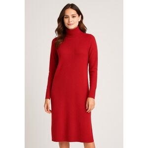 Style & Co Women's Sweater Dress Red Turtleneck Long Sleeve Knit Size M NWT